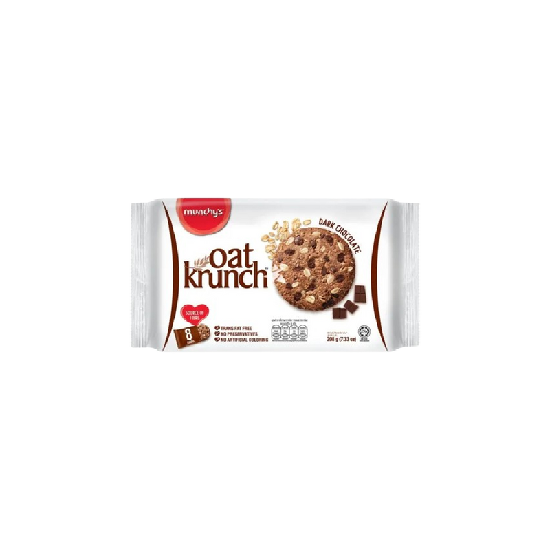 MUNCHY'S Oat Krunch Biscuit - Dark Chocolate Flavour (26g*8) 208g