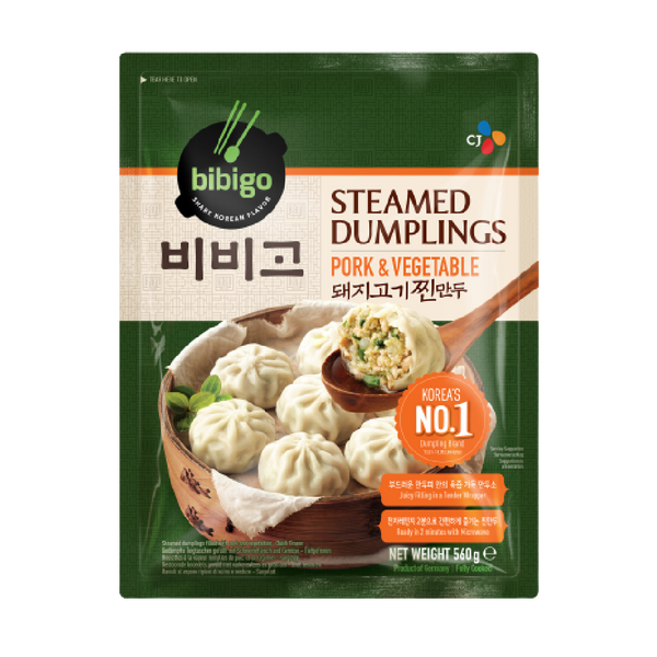 CJ BIBIGO Steamed Dumplings Pork & Vegetable 560g (Frozen) - Longdan Official