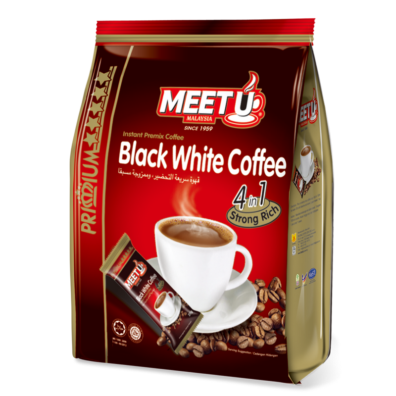 MEETU Primium Black White Coffee 4in1 400g - Longdan Official