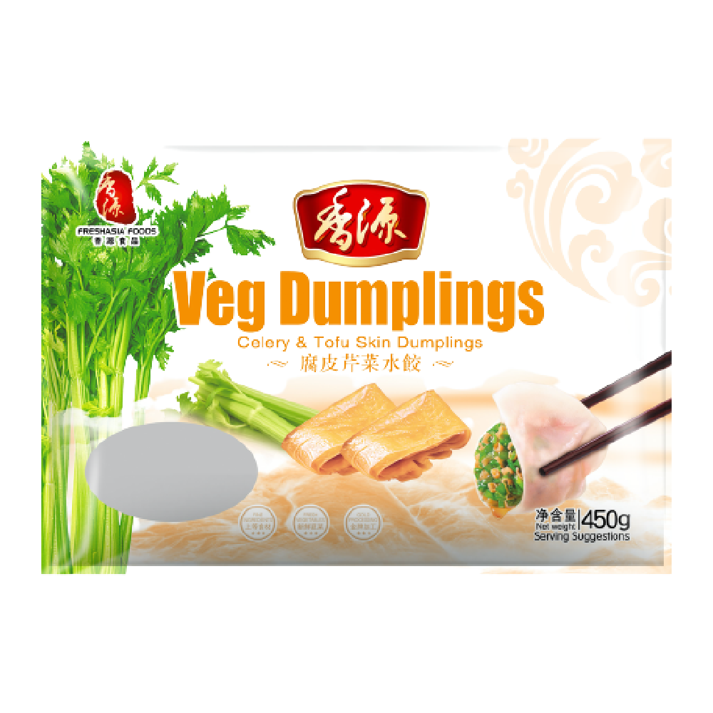 FRESHASIA Celery And Tofu Skin Dumplings 450g (Frozen)