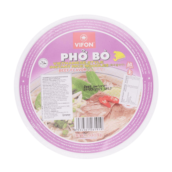 Vifon Vietnamese Pho Beef Flavour Bowl 70g - Longdan Official