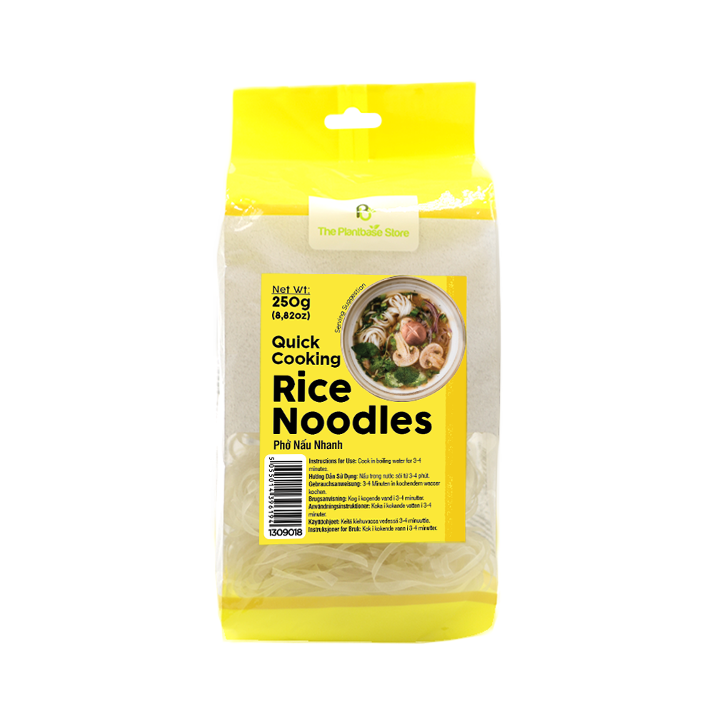 The Plantbase Store Quick Cooking Rice Noodles 3mm 250g (Case 20)