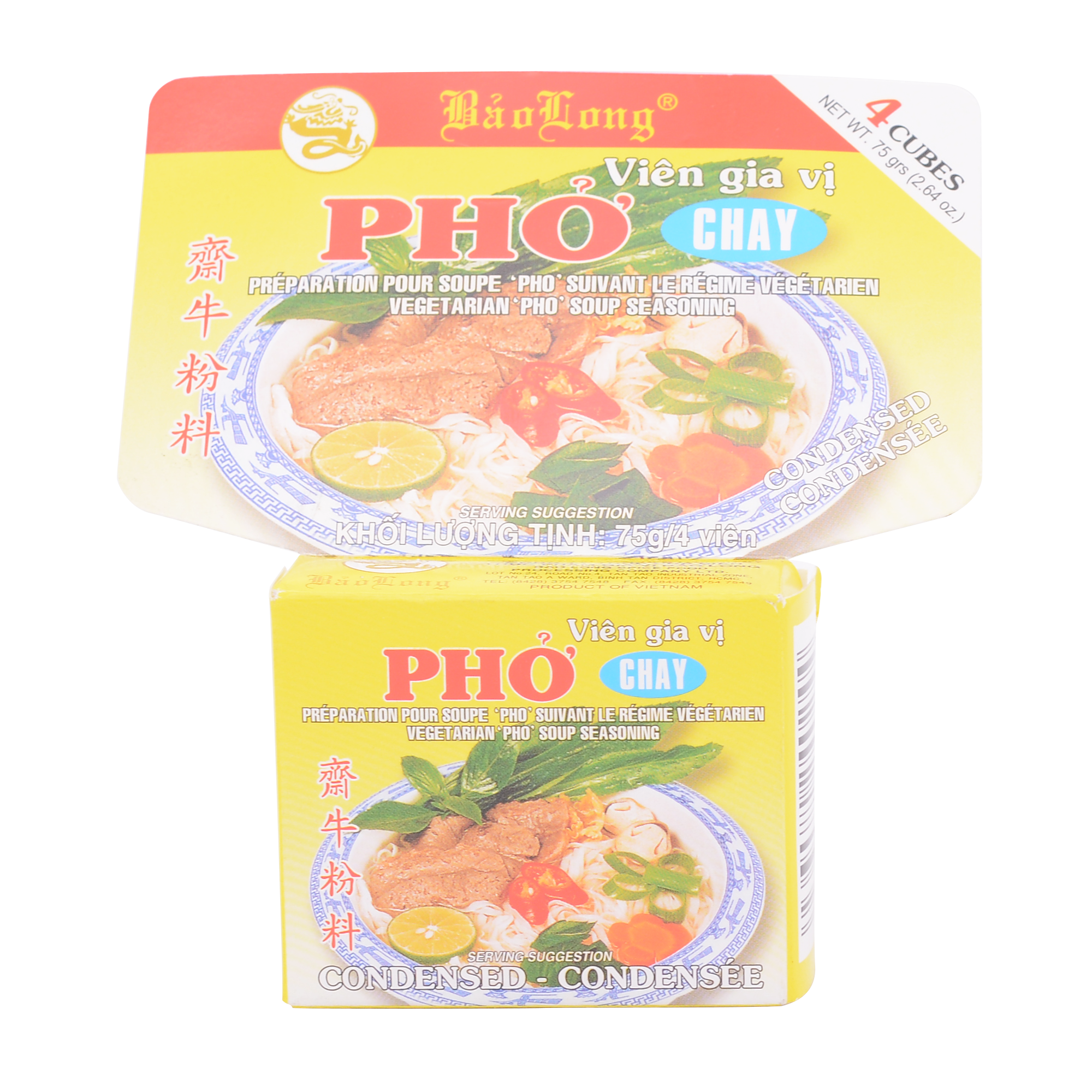 Bao Long Vegetarian Pho Seasoning Cube (Viên Gia vị Phở Chay Bảo Long) –  FMCG Viet