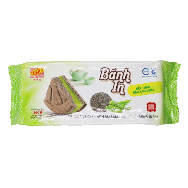 Tan Hue Vien Glutinous Rice Snow Flake Cake (Mungbean - Pandanus) 360g (Frozen) - Longdan Official Online Store