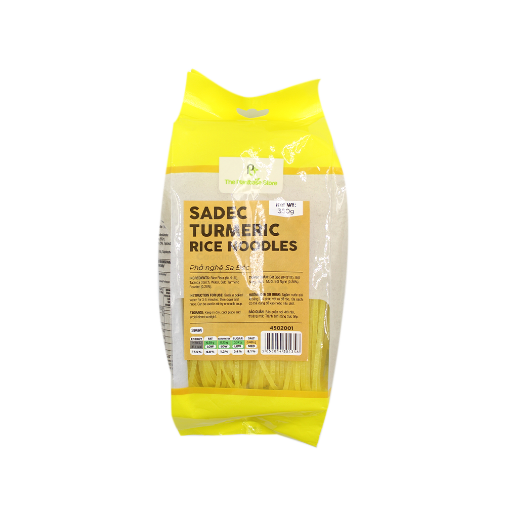The Plantbase Store Sadec Turmeric Rice Noodles 3mm 350g