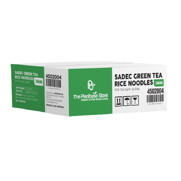 The Plantbase Store Sadec Green Tea Rice Noodles 3mm 350g (Case 25) - Longdan Official