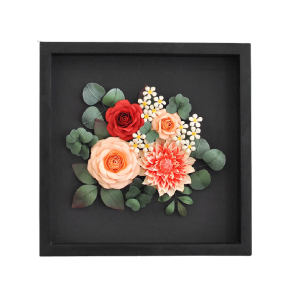 Paper Flowers Shadow Box 33x33 - Secret Garden - Longdan Official