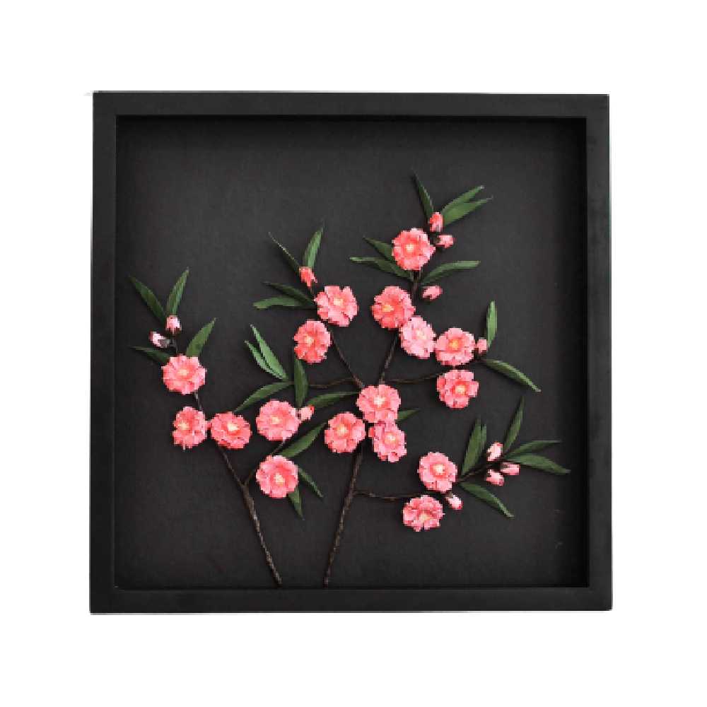 Paper Flowers Shadow Box 40x40 Sakura Flower