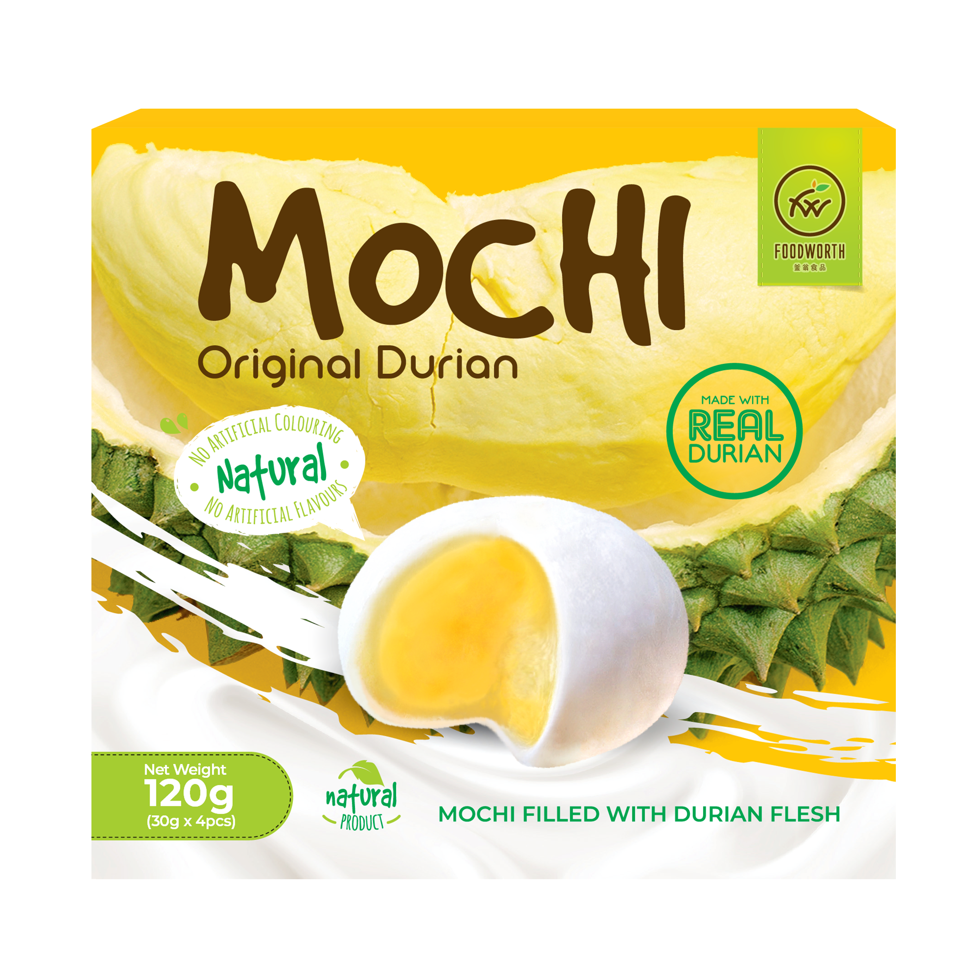 FOODWORTH Durian Mochi 120g (Frozen)