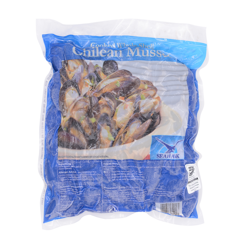 Chilean Wholeshell Mussel 50/80 1kg (Frozen) - Longdan Online Supermarket