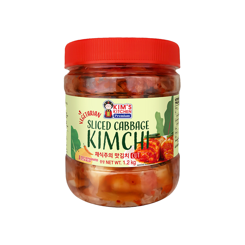 KIM'S KITCHEN PREMIUM Sliced Cabbage Kimchi (Fish Free) 1.2kg (Case 6)