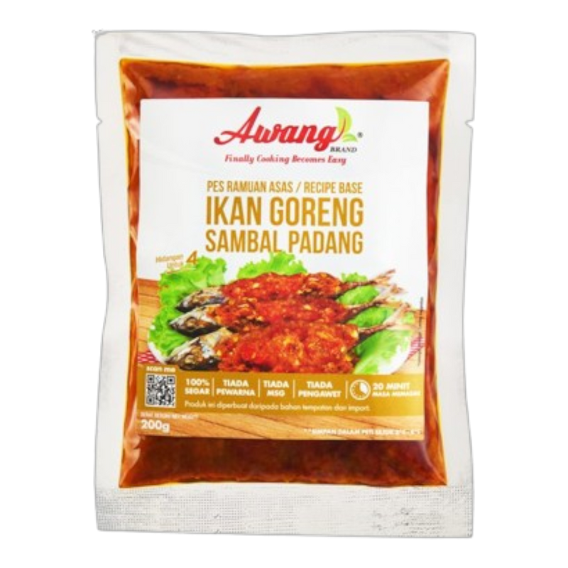 Awang Thương Hiệu Padang Indo Sambal Chiên Cá/Đế Gia Vị Hải Sản 200g (Thùng 24)