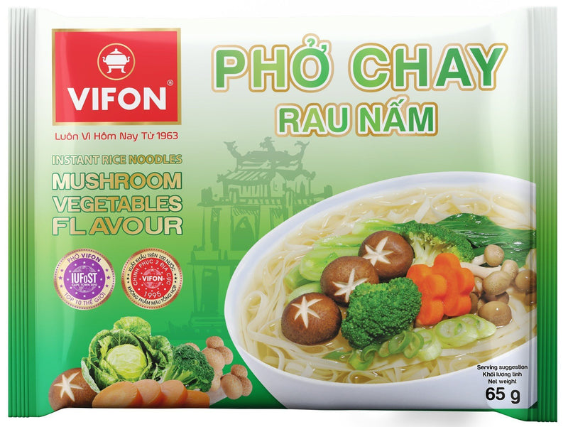 Vifon Vietnamese Style Instant Rice Noodles Mushroom Vegetables Flavor 65g - Longdan Official