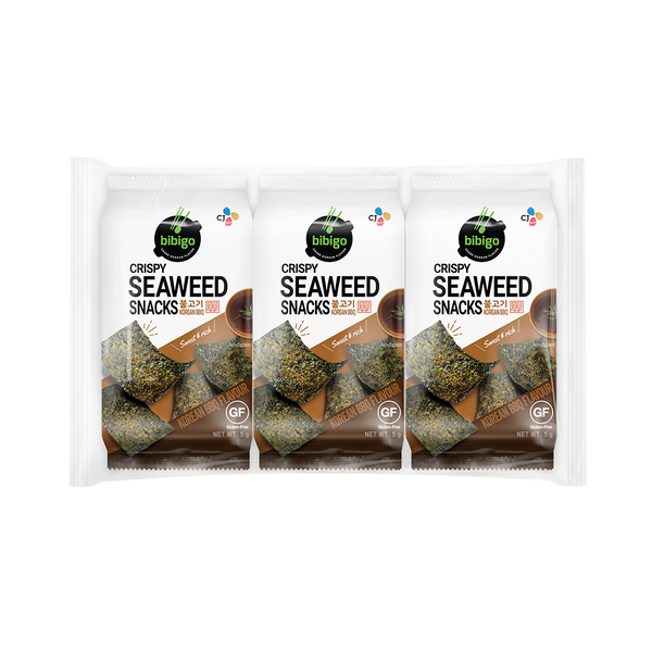 CJ BIBIGO Crispy Seaweed Snacks BBQ Flavour (3pcs) 15g (Case 12) - Longdan Official