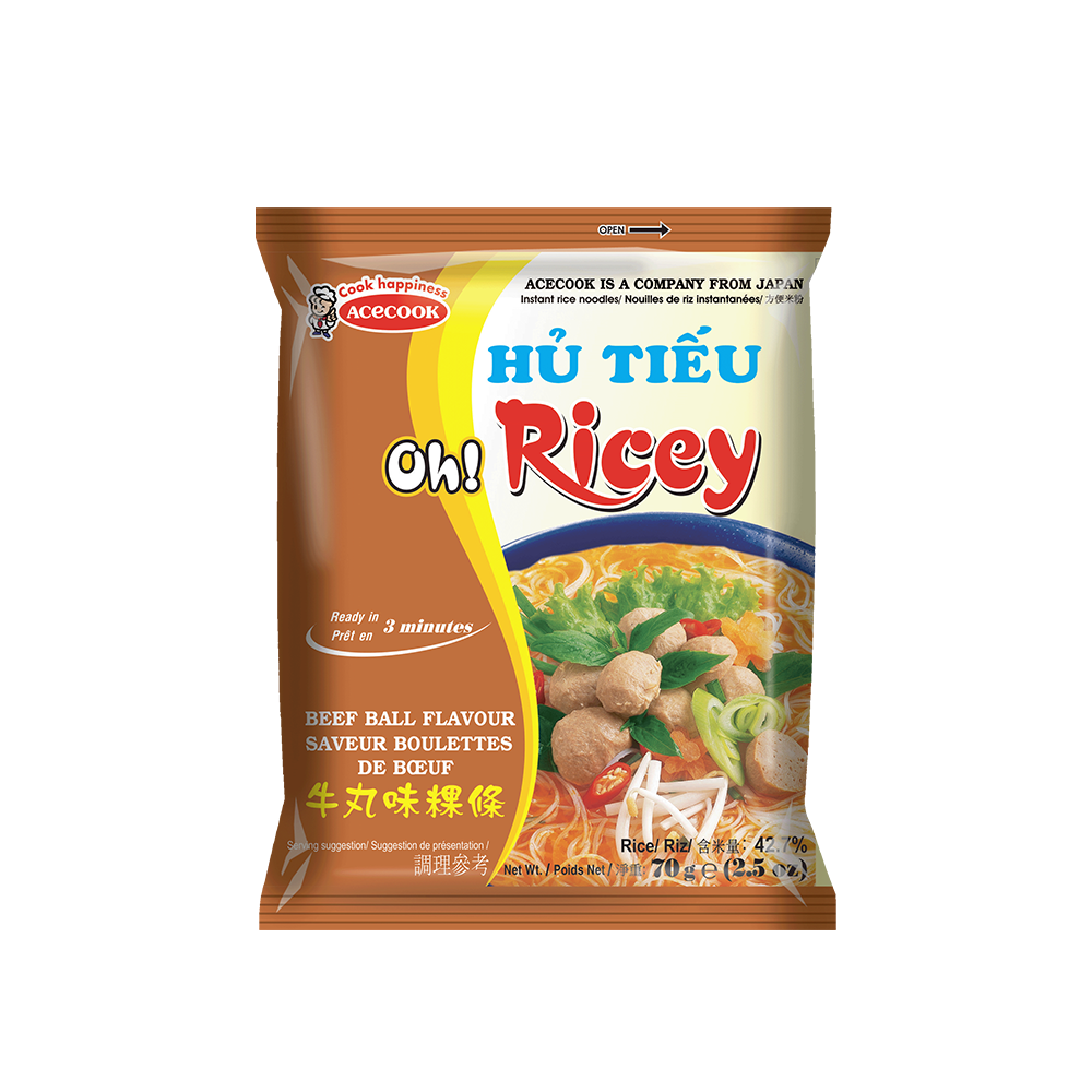 OH! RICEY Beef Ball Flavor - Hu Tieu 70g