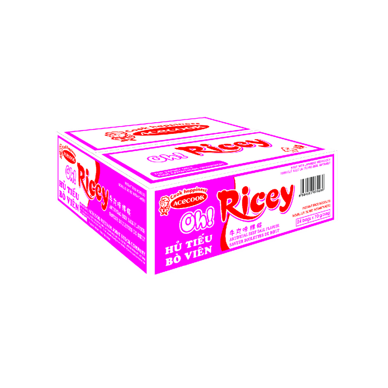 OH! RICEY Vị Bò Viên - Hủ Tiếu 70g (Thùng 24)