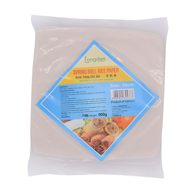 Longdan Spring Roll Rice Paper 19cm (square) 500g