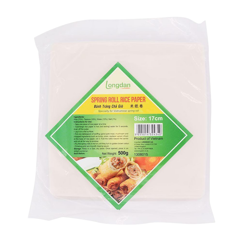 Longdan Spring Roll Rice Paper 17cm (Square) 500g