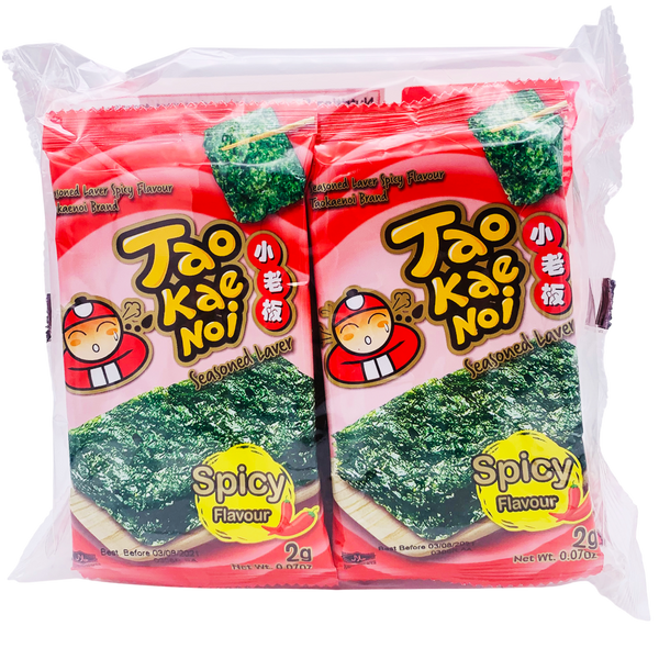 TAOKAENOI Roasted Seaweed (Korean Style) Spicy 2g (Case 160)