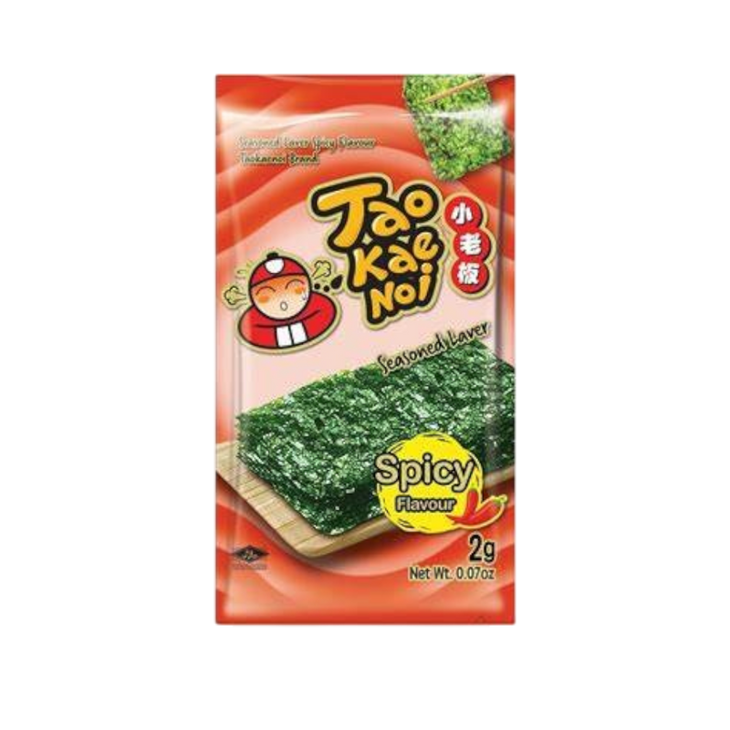 TAOKAENOI Roasted Seaweed (Korean Style) Spicy 2g (Case 160)