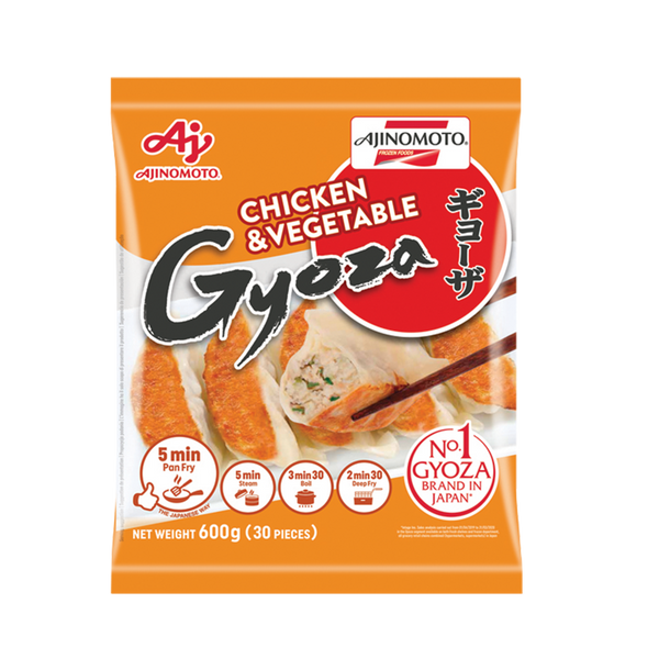 AJINOMOTO ကြက်သားနှင့် ဟင်းသီးဟင်းရွက် Gyoza 600g (အေးခဲ)