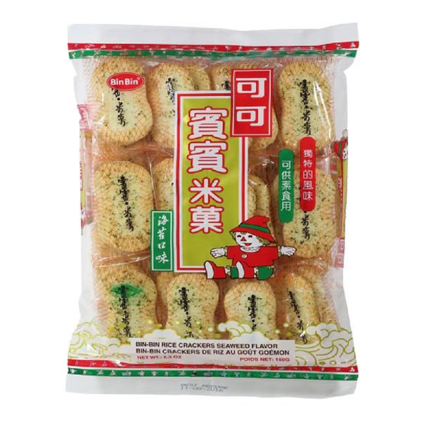 BIN BIN Rice Crackers - Seaweed Flavour 150g - Longdan Official
