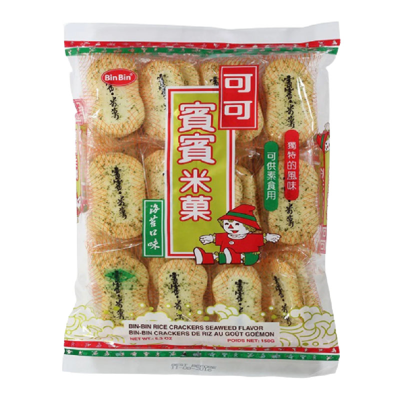 BIN BIN Rice Crackers - Seaweed Flavour 150g - Longdan Official