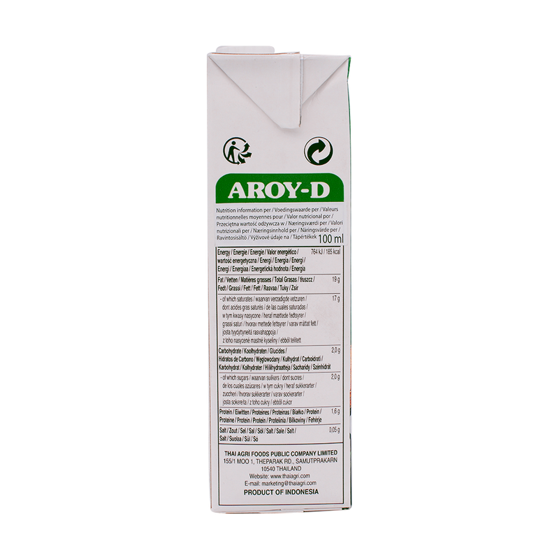 Aroy-D Coconut Milk 1L - Longdan Online Supermarket