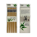 Longdan Bamboo Chopsticks 24cm (5P With Navy Paper Designs) - Longdan Official