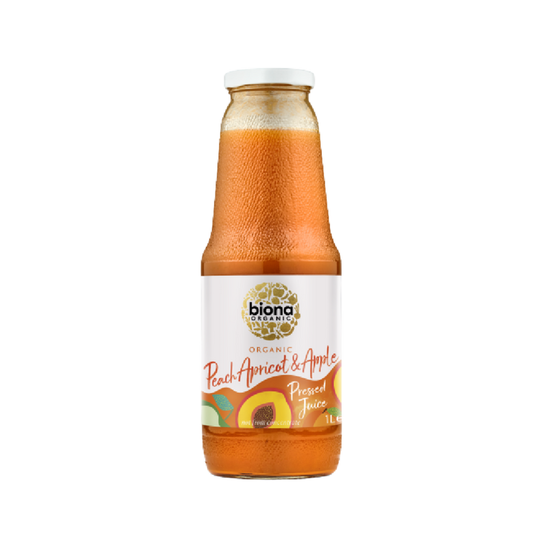 BIONA ORG Peach ,Apricot & Apple Juice - Pressed 1lt - Longdan Official