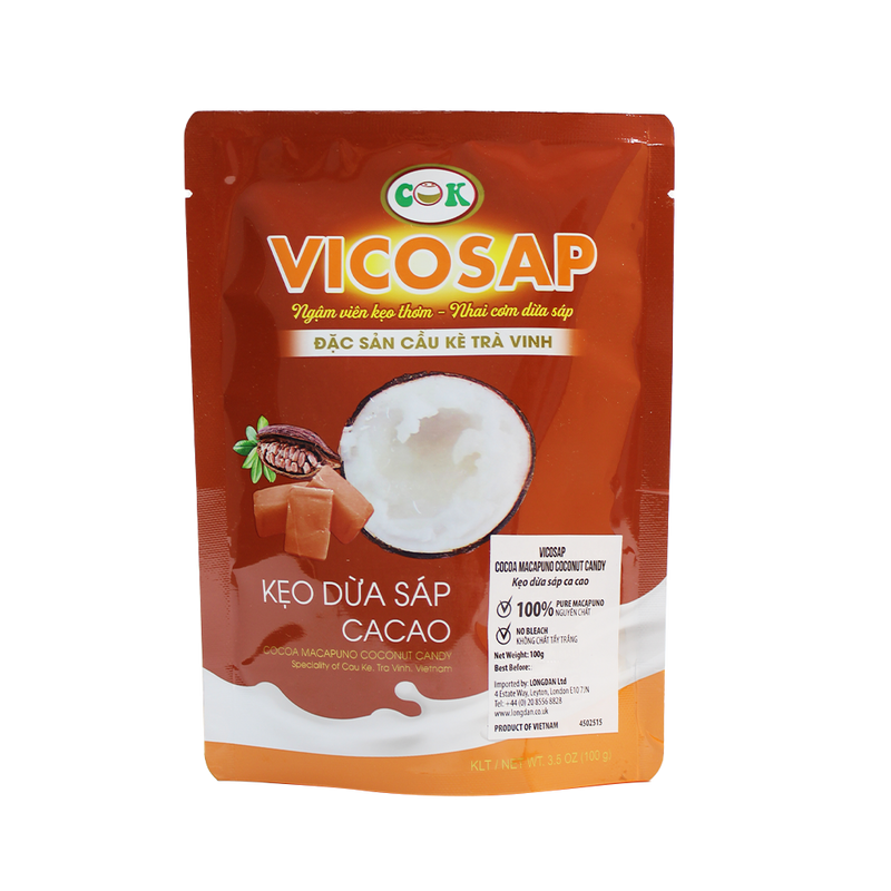 Vicosap Cocoa Macapuno Coconut Candy 100g - Longdan Official