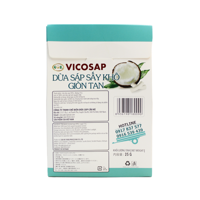 Vicosap Macapuno Coconut Chips 25g - Longdan Official