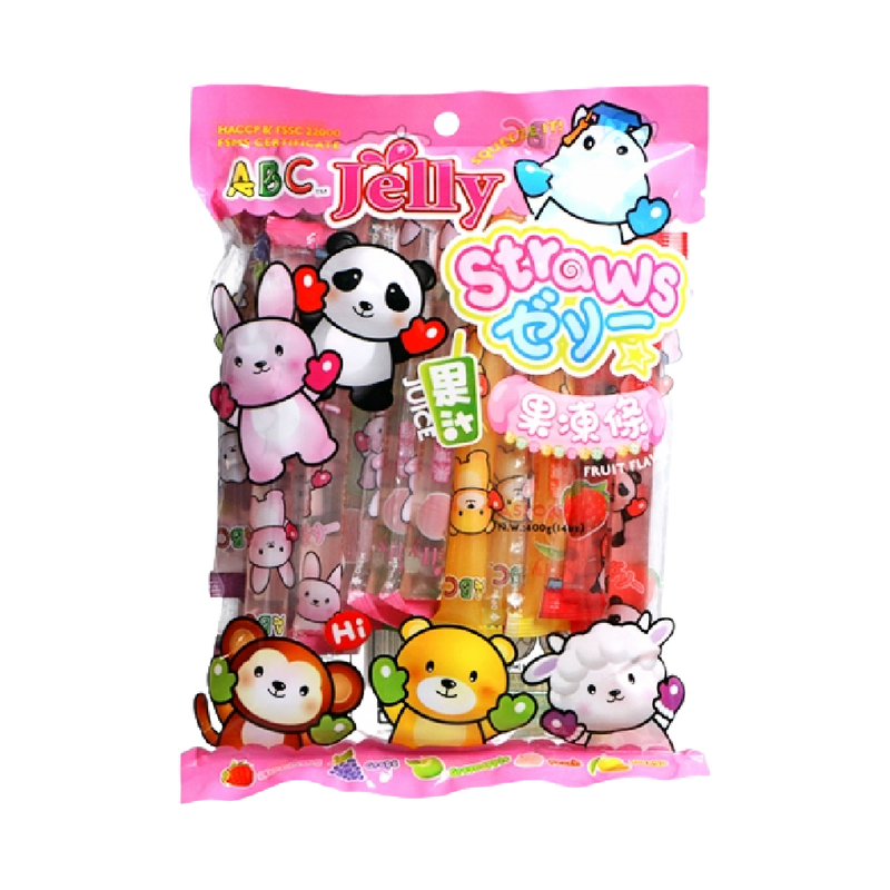 ABC Animal Friends Jelly Straws Assorted Fruit Flavors 400g - Longdan Official