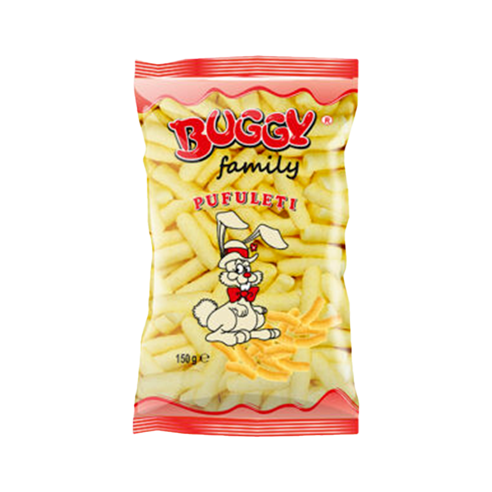 Puffelets Snack BUGGY FAMILY Salted Corn Flips 150g