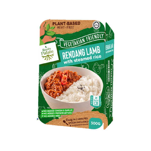 Roots Palate Vegetarian Rendang Lamb With Steamed Rice 300g - Longdan Official