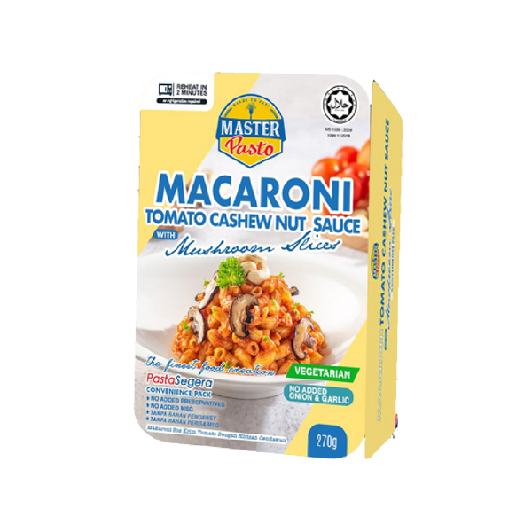 Master Pasto Vegetarian Macaroni Tomato Cashew Nut with Mushroom 250g - Longdan Official