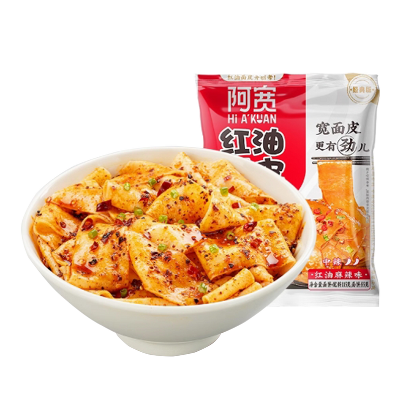 BAI JIA A-Kuan Broad Noodle (Bag) - Spicy Flavour 110g