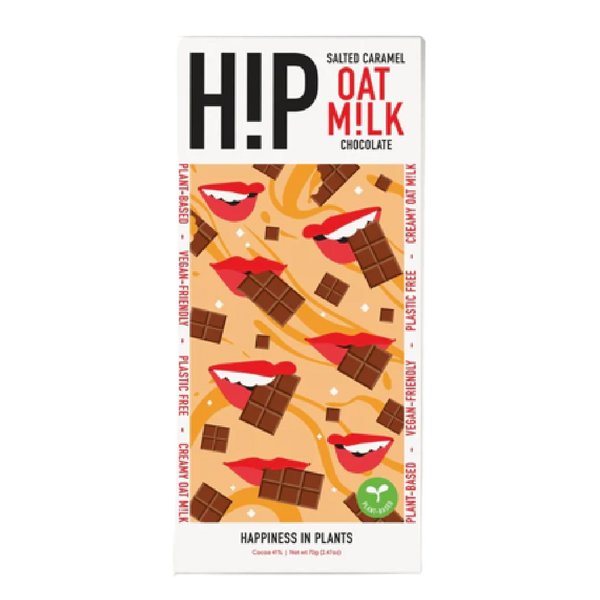 HIP Salted Caramel Oat Milk Chocolate Bar 70g - Longdan Official