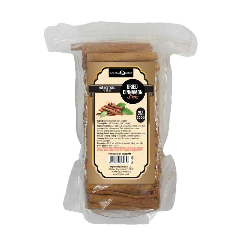 Golden Lotus Dried Cinnamon Sticks 500g