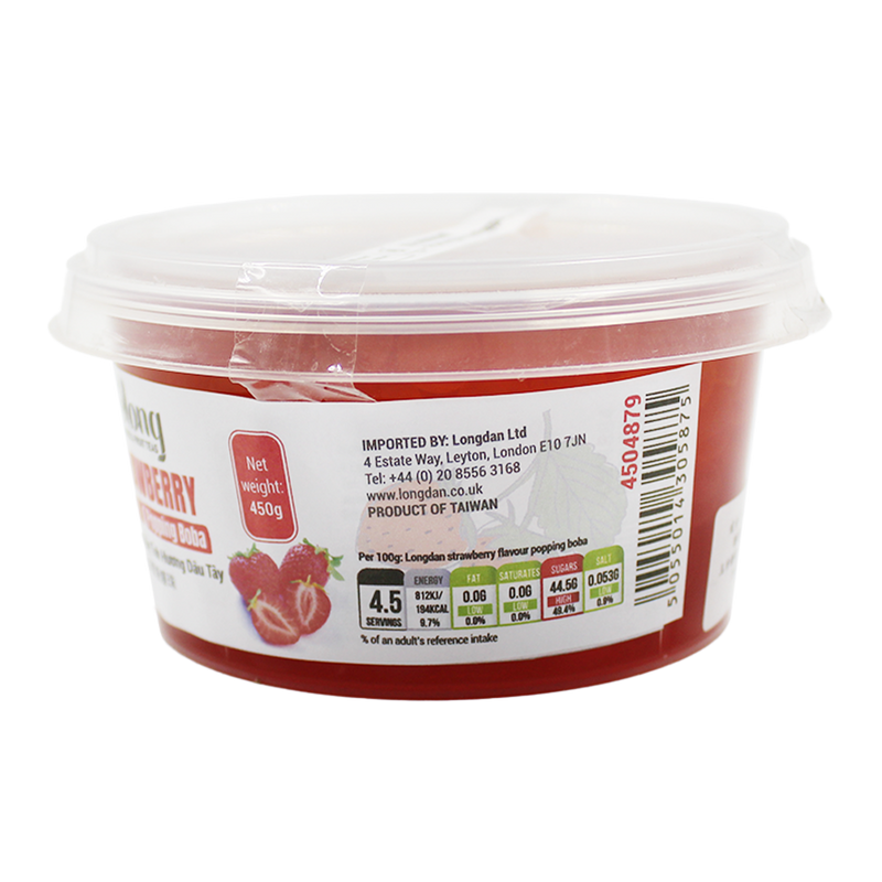 Boba vị dâu Longdan Popping Boba 490g