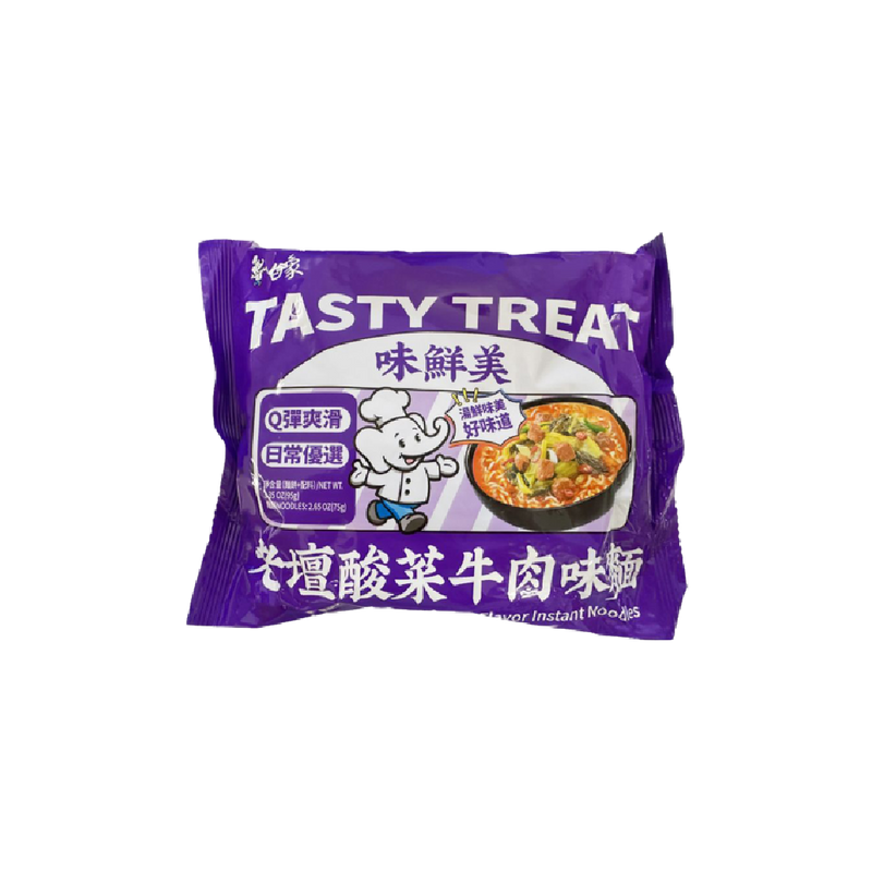 BAIXIANG Instant Noodles Artificial Beef with Sauerkraut Flavor 86g - Longdan Official