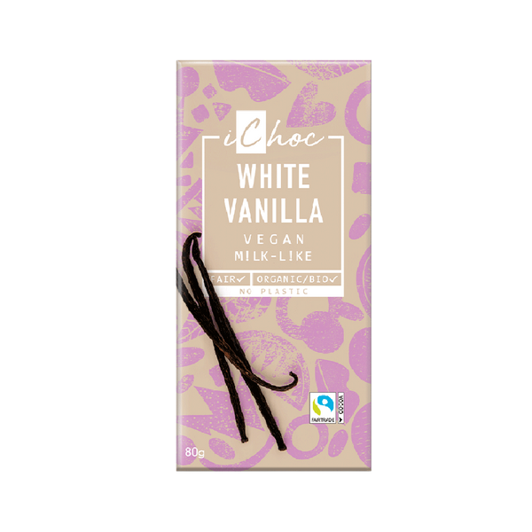 ICHOC Organic Chocolate Bar White Vanilla 80g - Longdan Official