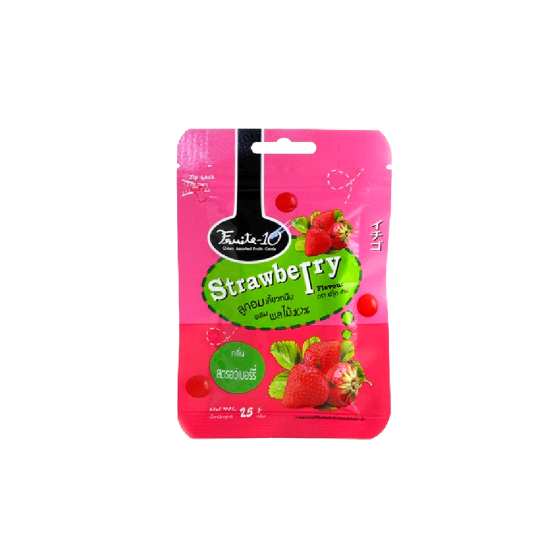 FRUITEN 10% Fruit Candy Strawberry Flavor 25g