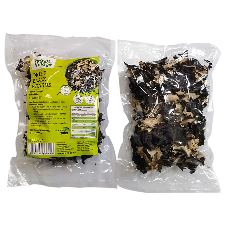 VEGAN VILLAGE Dried Black Fungus 200g (Case 30)