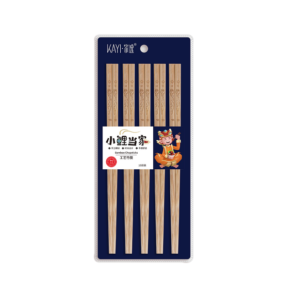 KAYI Carved Bamboo Chopsticks 10P
