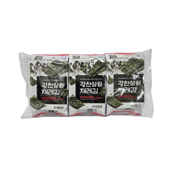 GWANGCHEON Crispy Seaweed Snacks Original Flavour (3pcs) 12g - Longdan Official