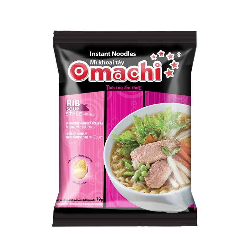 OMACHI Instant Noodles With Potato Starch _ Rib Soup Style 79g (Case 30)