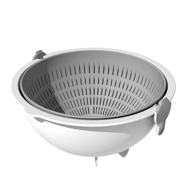 KOKUBO Spin Wheel Colander Besar - Abu-abu