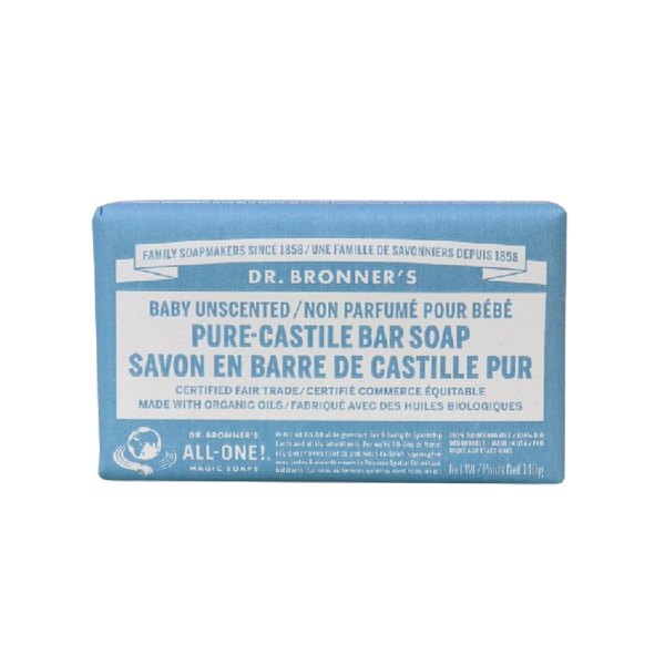 DR.BRONNER'S Baby-Unscented Pure-Castile Bar Soap 140g - Longdan Official