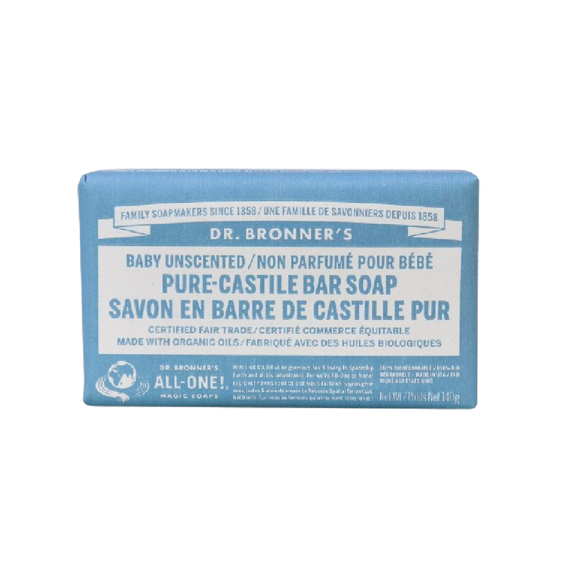 DR.BRONNER'S Baby-Unscented Pure-Castile Bar Soap 140g - Longdan Official